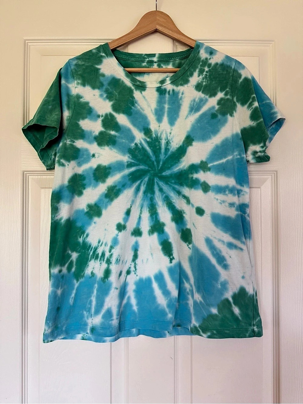 J.Crew Collector Tee Tie-Dye Cotton Tee in Blue & Green XL Like New